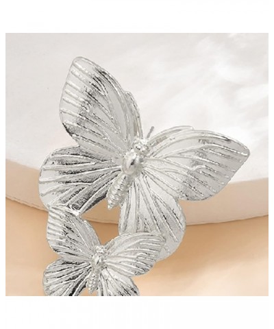 1 Pair Butterfly Earrings Everyday Wear Chic European-and-American Style Earrings Silver $3.56 Earrings