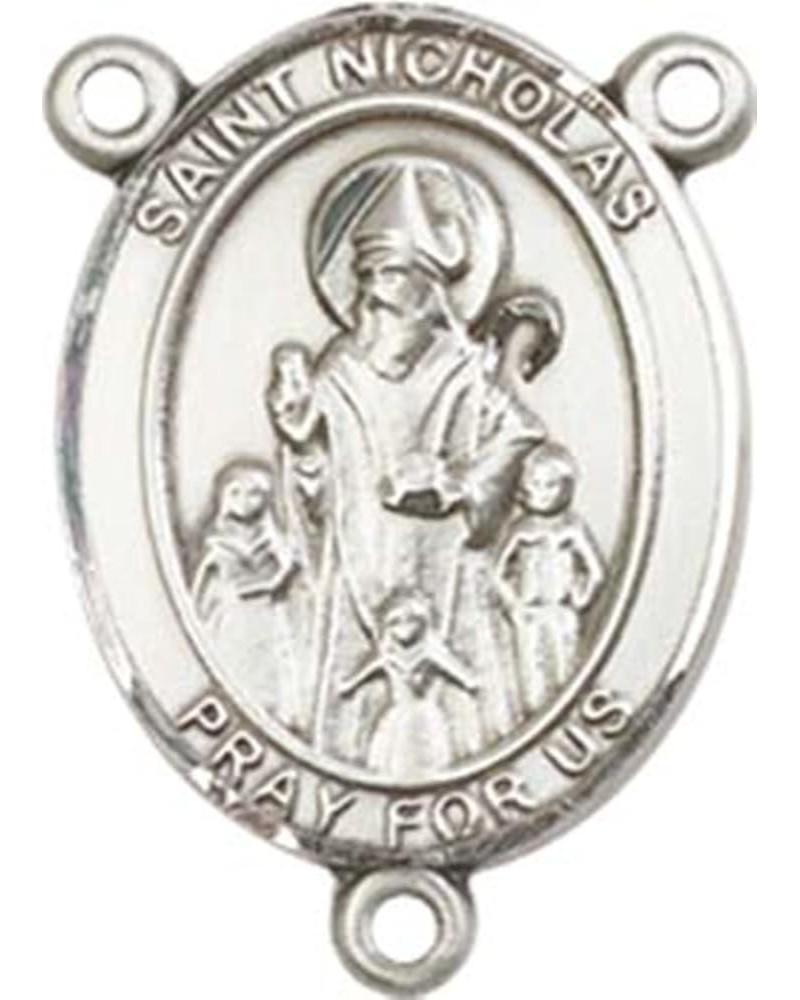 Sterling Silver Catholic Patron Saint Rosary Centerpiece Medal, 3/4 Inch Saint Nicholas $39.21 Pendants