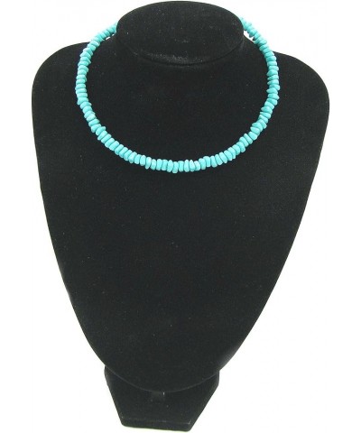 4mm White Pearl Beads Memory Wire Choker 100204-05A Turquoise $6.28 Necklaces