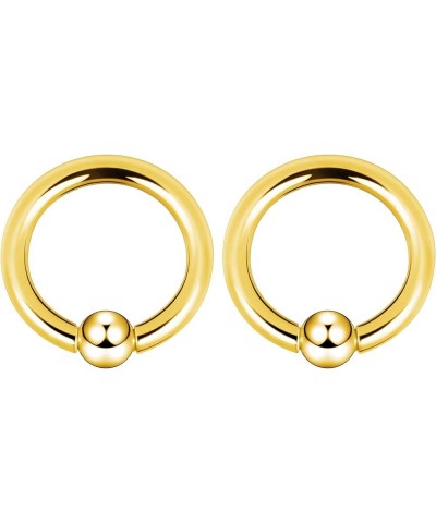 2 PCS 316 Stainless Steel Piercing Hoop Captive Bead Rings Tragus Ear Tunnels Hanger Weight Gauges Body Jewelry 12G-00G 4G (5...