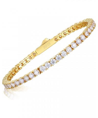 4.8 Carats Moissanite Tennis Bracelet Lab Created Diamond Tennis Bracelets for Women Men 18k Yellow Gold Plated 925 Sterling ...