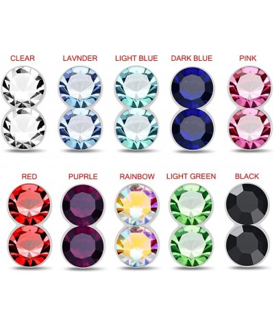 Double Round Gemstone Top 22 Gauge Silver L Bend Nose Stud Piercing Jewelry Black $9.44 Body Jewelry