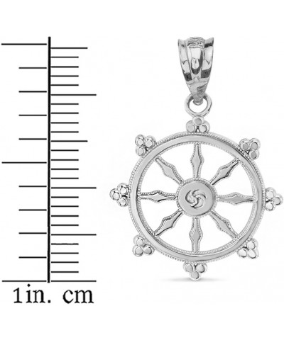 Sterling Silver Dharma Wheel Buddhism Symbol Dharmachakra Necklace $16.79 Necklaces