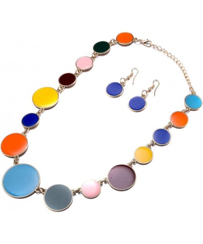 Women Statement Bib Necklace and Earring Set Girl Charm Costume Choker Novelty Enamel Jewelry Set Multi-Color $10.25 Jewelry ...