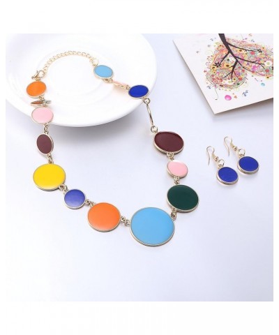 Women Statement Bib Necklace and Earring Set Girl Charm Costume Choker Novelty Enamel Jewelry Set Multi-Color $10.25 Jewelry ...