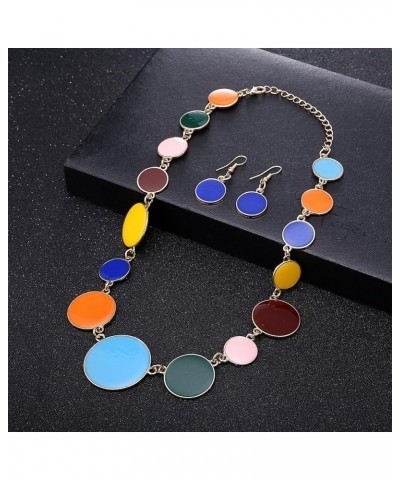 Women Statement Bib Necklace and Earring Set Girl Charm Costume Choker Novelty Enamel Jewelry Set Multi-Color $10.25 Jewelry ...