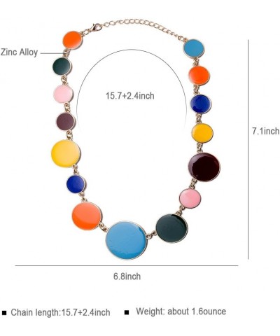 Women Statement Bib Necklace and Earring Set Girl Charm Costume Choker Novelty Enamel Jewelry Set Multi-Color $10.25 Jewelry ...