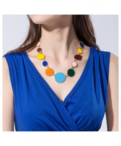 Women Statement Bib Necklace and Earring Set Girl Charm Costume Choker Novelty Enamel Jewelry Set Multi-Color $10.25 Jewelry ...