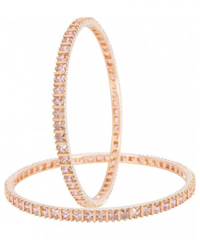 CZ Zirconia Gold Tone Red White Diamond Elegant Bollywood Indian Bangles Jewelry Women Champagne 2.4 Inches $11.76 Bracelets