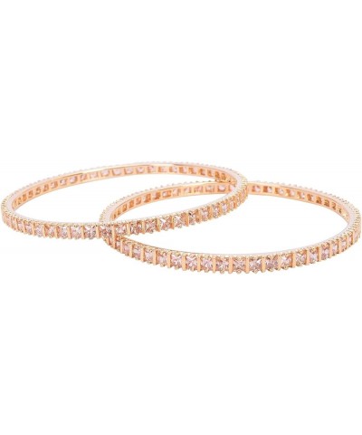 CZ Zirconia Gold Tone Red White Diamond Elegant Bollywood Indian Bangles Jewelry Women Champagne 2.4 Inches $11.76 Bracelets