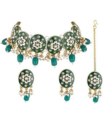Indian Traditional Jewellry Set For Women Green 8 $20.99 Jewelry Sets