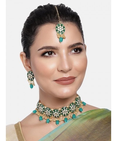 Indian Traditional Jewellry Set For Women Green 8 $20.99 Jewelry Sets