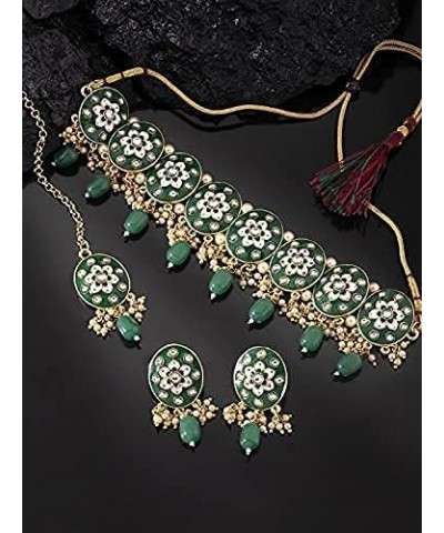 Indian Traditional Jewellry Set For Women Green 8 $20.99 Jewelry Sets