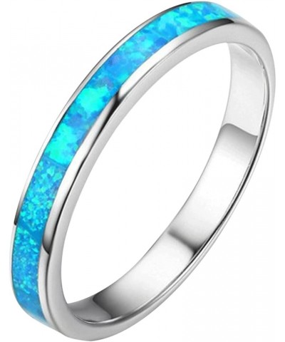 Mens Women Wedding Rings Fashion Jewelry Engagement Rings Opal Sapphire Bridal Band Promise Rings (Blue-a, 7) Blue 11 $5.27 R...