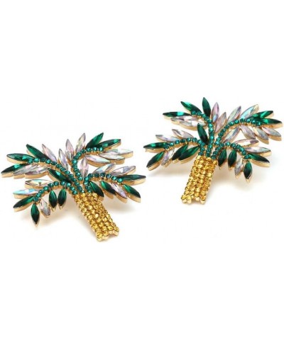 Palm Tree Earrings for Women,CZ Tropical Earrings Plant Leaf Drop Dangle Earrings,Funky Novelty Vacation Jewelry Gifts for Gi...