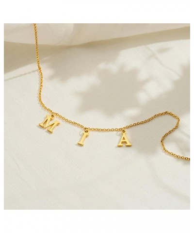 Uppercase Letter Charm Name Necklace Personlized Initial Alphabet Pendant Jewelry with 14K Gold Plated for Women Choker Alex ...