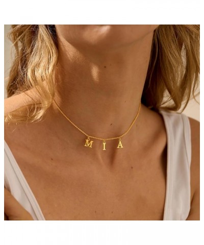 Uppercase Letter Charm Name Necklace Personlized Initial Alphabet Pendant Jewelry with 14K Gold Plated for Women Choker Alex ...