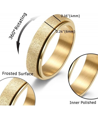 Spinner Rings for Women Men Anxiety Relief Ring Fashion Stainless Steel Fidget Bands Stress Relief Gifts for Unisex Adult Gol...