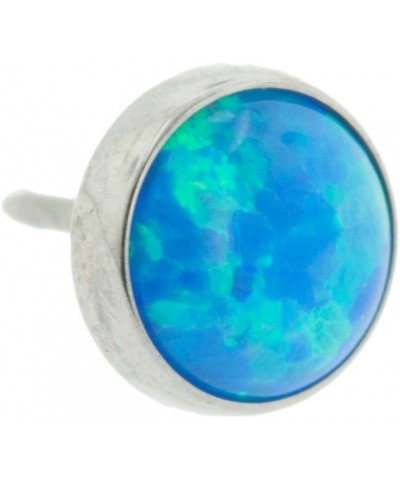 Threadless High Polish Titanium Synthetic Opal Cabochon End with 4mm Gem Capri Blue Opal $12.58 Body Jewelry