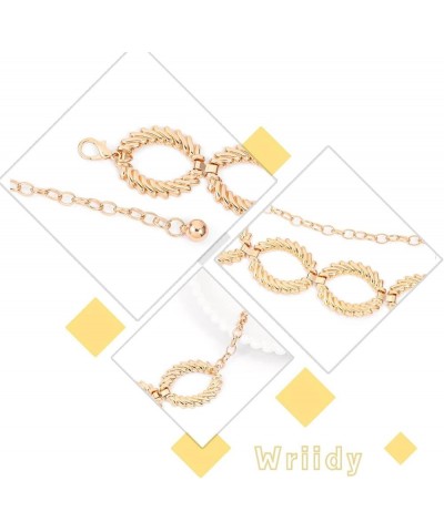 Leaf Waist Chain Gold Mental Link Rave Chian Belt Belly Accessories Jewelry for Women Dress Jeans Oval Medium $9.66 Body Jewelry