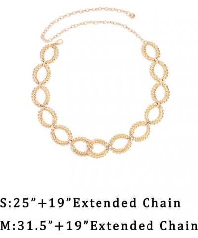 Leaf Waist Chain Gold Mental Link Rave Chian Belt Belly Accessories Jewelry for Women Dress Jeans Oval Medium $9.66 Body Jewelry