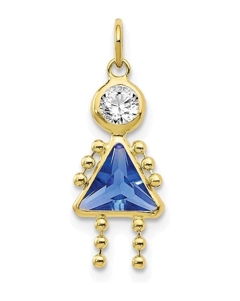 10k Yellow Gold Birthstone Charm Pendant (L- 20 mm, W- 10 mm) Fine Jewelry For Women September Birthstone $41.65 Pendants