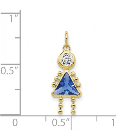 10k Yellow Gold Birthstone Charm Pendant (L- 20 mm, W- 10 mm) Fine Jewelry For Women September Birthstone $41.65 Pendants