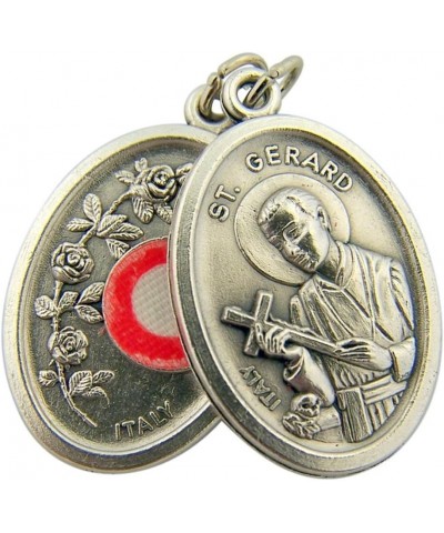 Silver Toned Base Catholic Saint 3rd Class Piece of Cloth Relic Medal, 1 Inch Saint Gerard $9.94 Pendants