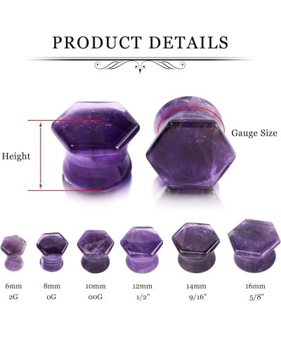 6pcs Mixed Stone Ear Plugs Tunnels Saddle Expander Body Piercing Set Gauge 2g-5/8 inch C, 5/8"(16mm) $9.50 Body Jewelry