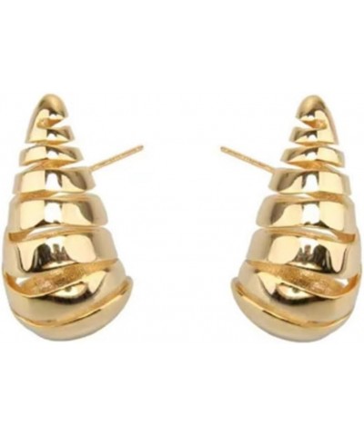 Chunky Gold Earrings Lightweight Teardrop Hoops Earrings Spiral Waterdrop Earrings for Women Trendy Fashion Jewelry Gifts Gol...