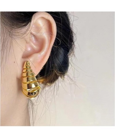 Chunky Gold Earrings Lightweight Teardrop Hoops Earrings Spiral Waterdrop Earrings for Women Trendy Fashion Jewelry Gifts Gol...