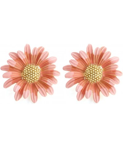 Daisy Flower Drop Earrings Dogwood Petal Big Flower Earrings for Girls Women Pink $14.70 Earrings