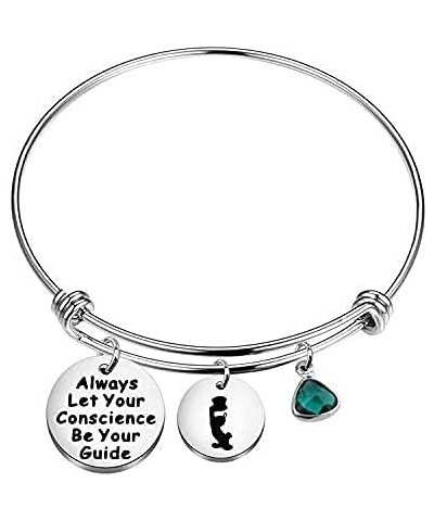 Always Let Your Conscience Be Your Guide Keychain Jiminy Cricket Quote Keychain Motivation Gift Bracelet $9.97 Pendants