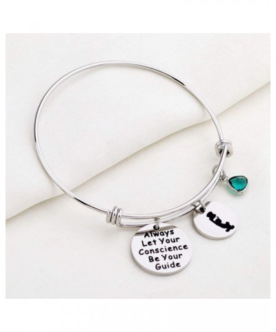 Always Let Your Conscience Be Your Guide Keychain Jiminy Cricket Quote Keychain Motivation Gift Bracelet $9.97 Pendants