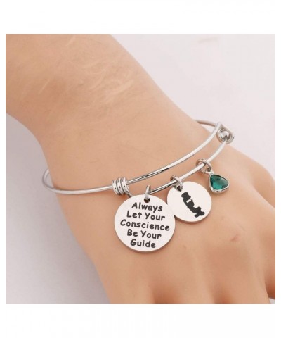 Always Let Your Conscience Be Your Guide Keychain Jiminy Cricket Quote Keychain Motivation Gift Bracelet $9.97 Pendants