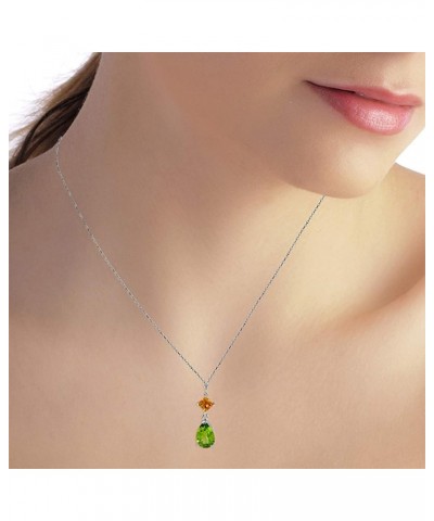 14k Yellow, White, Rose Gold Natural Citrine and Peridot Drop Pendant Necklace White Gold 22.0 Inches $99.72 Necklaces