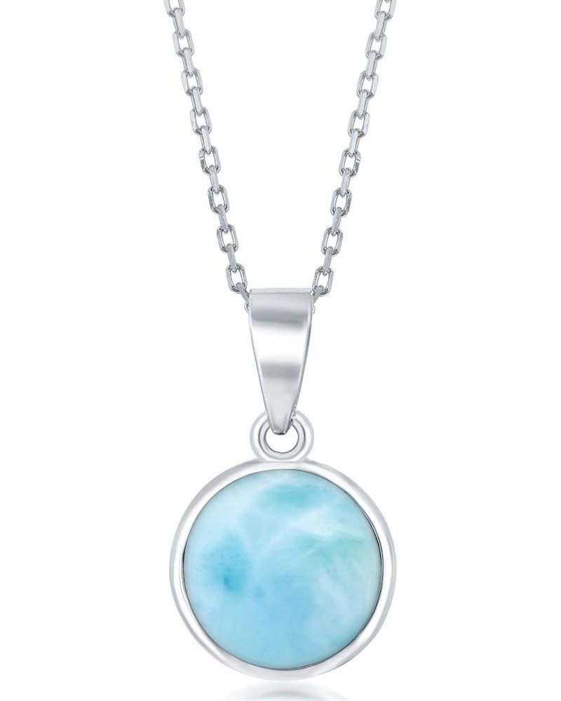 Sterling Silver Larimar Blue Necklace for Women - Natural Larimar Jewelry - Beautiful Blue Larimar Stones - Larimar Necklace ...