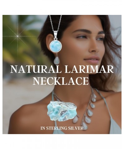 Sterling Silver Larimar Blue Necklace for Women - Natural Larimar Jewelry - Beautiful Blue Larimar Stones - Larimar Necklace ...