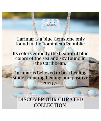 Sterling Silver Larimar Blue Necklace for Women - Natural Larimar Jewelry - Beautiful Blue Larimar Stones - Larimar Necklace ...