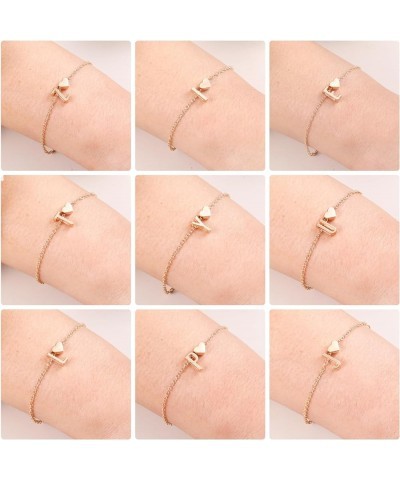 14K Gold Initial Bracelets Personalized Trendy Name Link Bracelets Cute Simple Letter Jewelry Gifts for Women Teen Girls Kids...