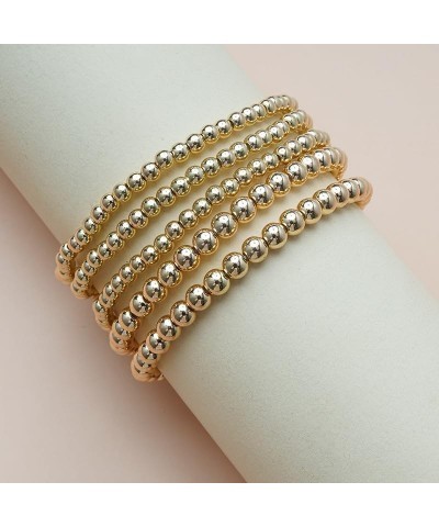 14K Gold Plated Beaded Bracelets Elastic Rope Bracelet for Women and Girls Style 2 acrylic $6.35 Bracelets