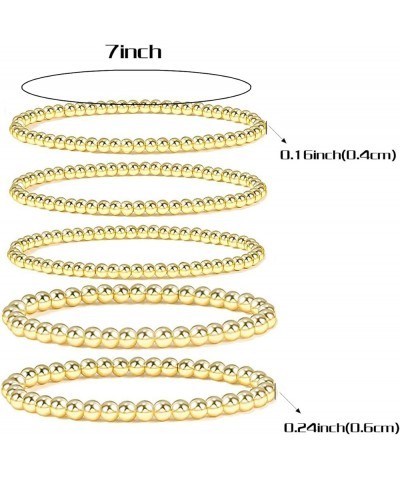 14K Gold Plated Beaded Bracelets Elastic Rope Bracelet for Women and Girls Style 2 acrylic $6.35 Bracelets