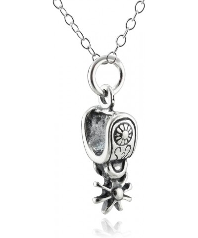 925 Sterling Silver Western Coyboy and Cowgirl Pendant Necklaces SPUR $10.35 Necklaces