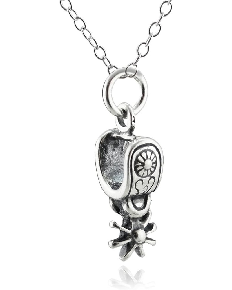 925 Sterling Silver Western Coyboy and Cowgirl Pendant Necklaces SPUR $10.35 Necklaces