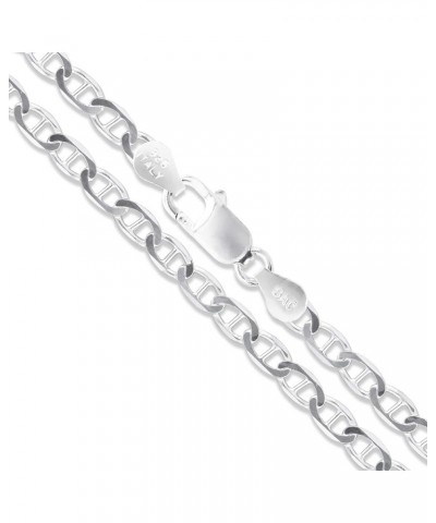 CHOOSE YOUR WIDTH Sterling Silver Flat Mariner Chain Solid 925 Italy Link Women's Men's Necklace 4.6mm Length 7 Inches (Brace...