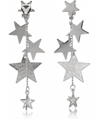 Star Dangle Silver Earrings for Women Trendy Clip On Statement Star Earrings Hypoallergenic Gold Plated Earrings Jewelry Gift...