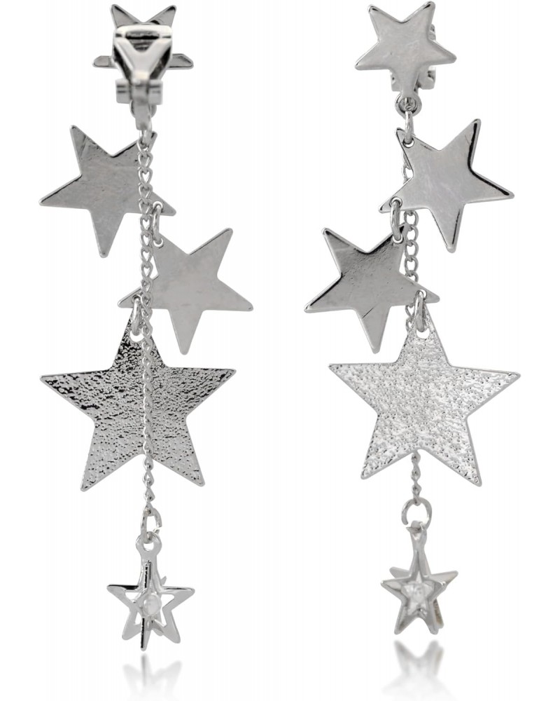 Star Dangle Silver Earrings for Women Trendy Clip On Statement Star Earrings Hypoallergenic Gold Plated Earrings Jewelry Gift...