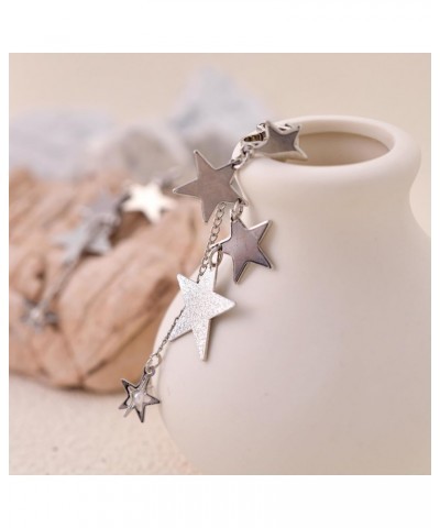 Star Dangle Silver Earrings for Women Trendy Clip On Statement Star Earrings Hypoallergenic Gold Plated Earrings Jewelry Gift...