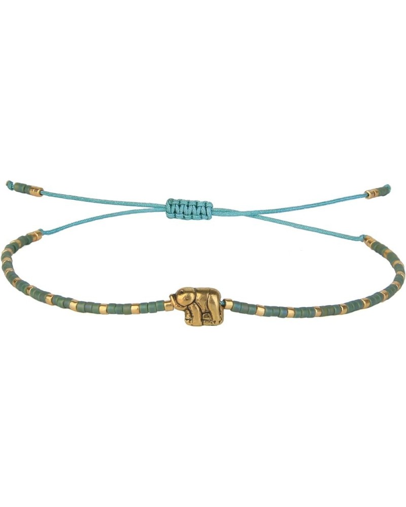 Elephant Strand Bracelets Friendship Beaded Bracelet Charm Bracelets For Women Oliver Green 18G $9.87 Bracelets