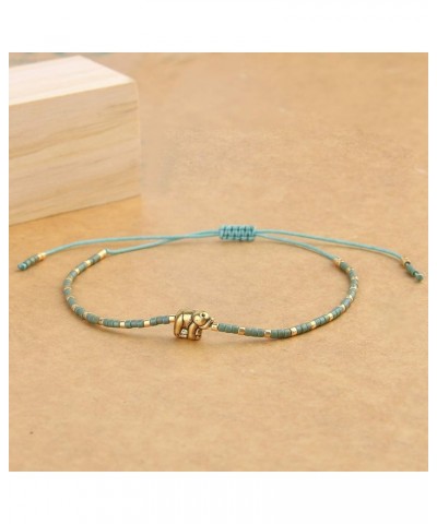 Elephant Strand Bracelets Friendship Beaded Bracelet Charm Bracelets For Women Oliver Green 18G $9.87 Bracelets